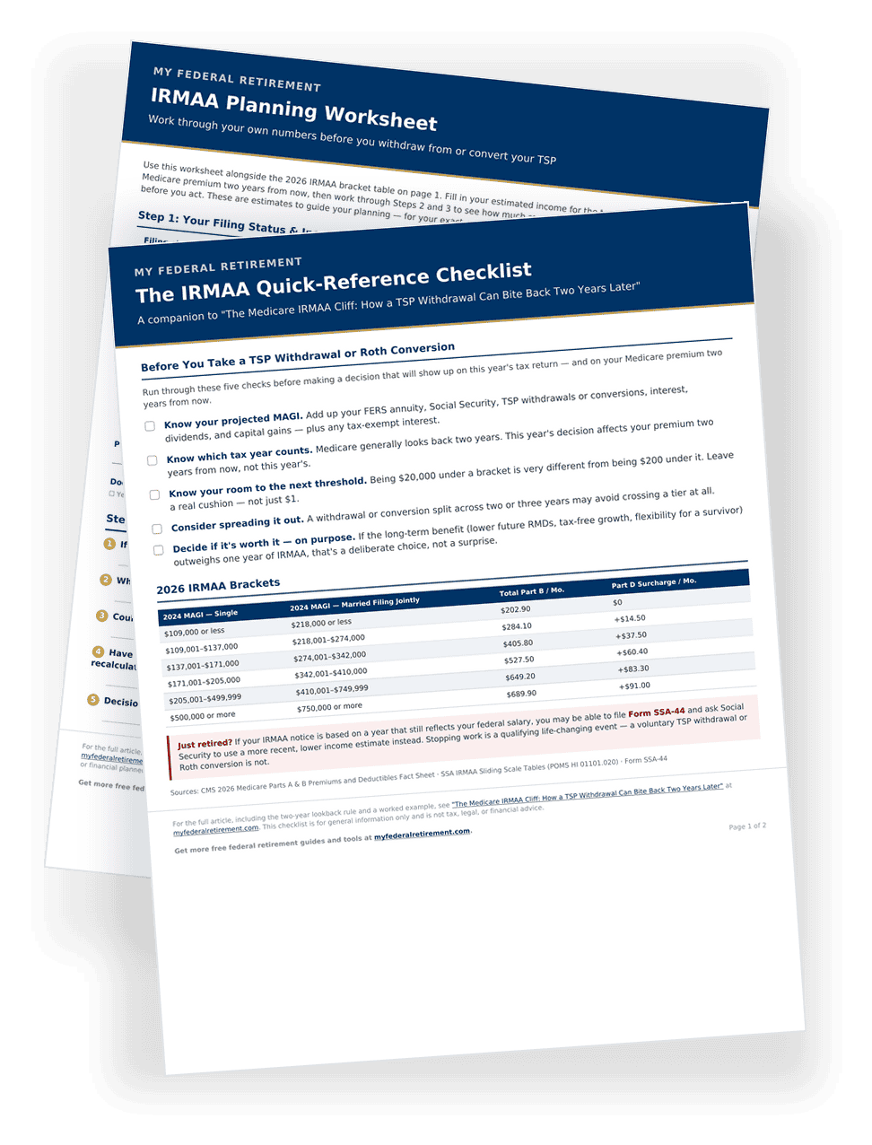 IRMAA Checklist and Worksheet preview